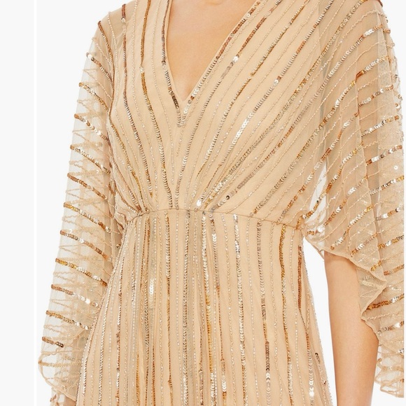 Mac Duggal Gold Sequin Wedding Dress - Picture 1 of 3